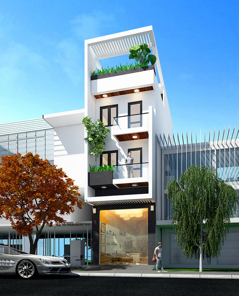 7 mẫu thiết kế mặt tiền nhà phố  mặt tiền 3 mét xây dựng Green home xây 2018