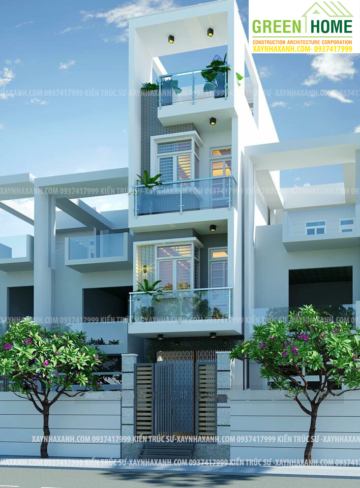 7 mẫu thiết kế mặt tiền nhà phố  mặt tiền 3 mét xây dựng Green home xây 2018