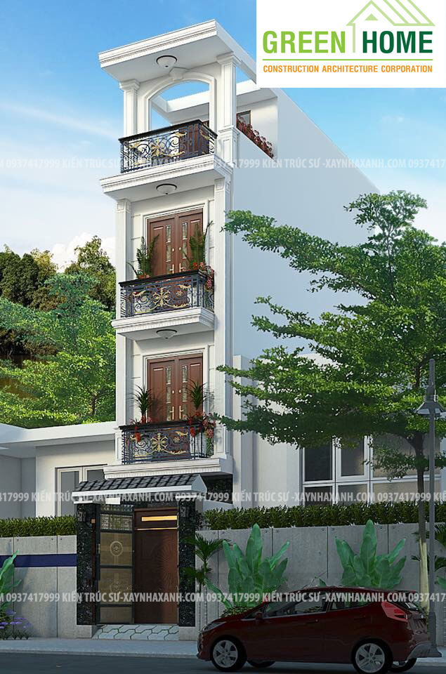 7 mẫu thiết kế mặt tiền nhà phố  mặt tiền 3 mét xây dựng Green home xây 2018
