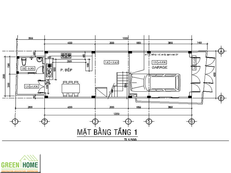 Nhà phố tóp hậu thiết kế hợp phong thủy