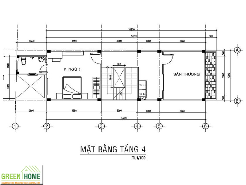 Nhà phố tóp hậu thiết kế hợp phong thủy