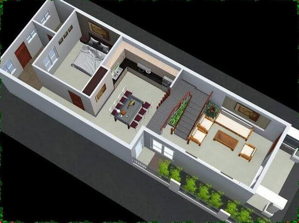 Nhà phố 1 trệt 1 lầu hai mặt tiền xinh lung linh