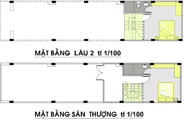 Cải tạo nhà phố một trệt 2 lầu 