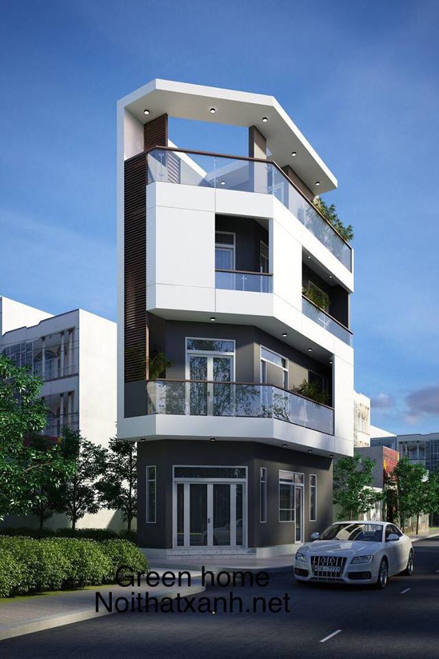 Nhà phố Góc 2 mặt tiền  trệt 2 lầu ( 3 tầng) hiện đại ngất ngây
